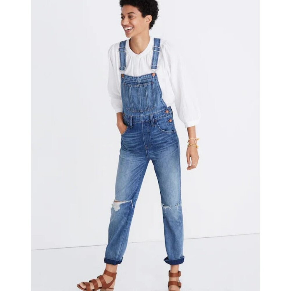 Madewell Relaxed Straight Overalls-XS